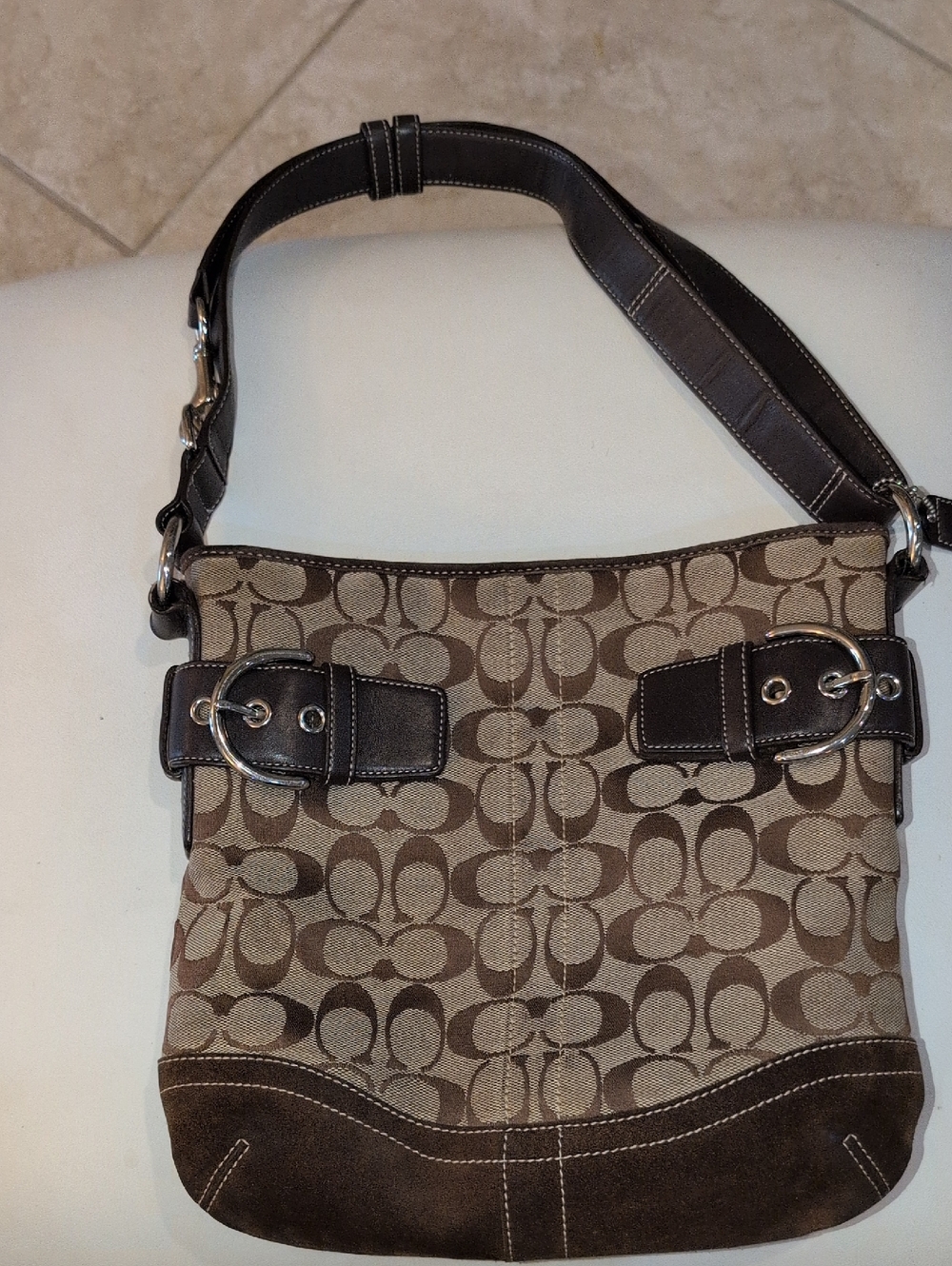 Vintage Coach Sig Soho Hobo Shoulder Bag  3574